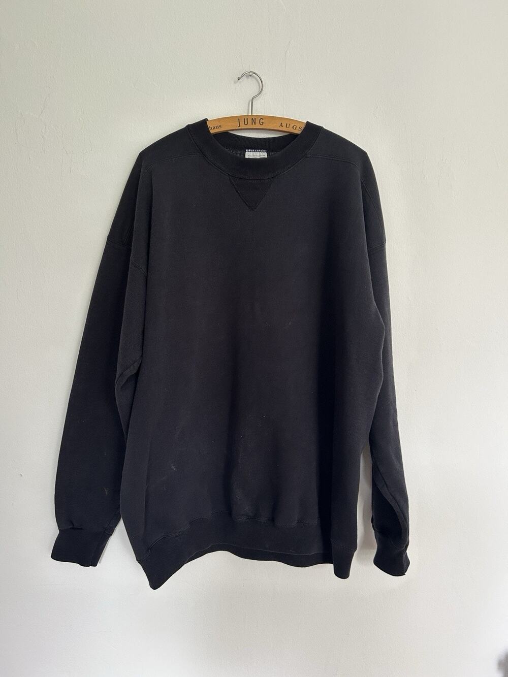 Vintage Tultex Heavyweight Blank Sweatshirt Black Size XL Tall Reverse Weave USA